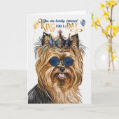 Biewer Terrier Dog King für Day Funny Birthday Karte (Gelbe Blume)