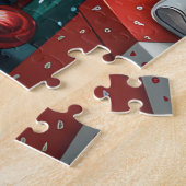 Biewer Terrier Dog mit Weihnachtsgeschenken Feuerp Puzzle (Seite)