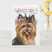 Biewer Terrier Dog Queen für Day Funny Birthday Karte (Gelbe Blume)