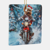 Biewer Terrier Dog Riding Motorrad Weihnachten Keramikornament (Rechts)