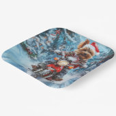 Biewer Terrier Dog Riding Motorrad Weihnachten Pappteller (Gewinkelt)