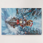 Biewer Terrier Dog Riding Motorrad Weihnachten Puzzle (Horizontal)