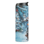 Biewer Terrier Dog Riding Motorrad Weihnachten Thermosbecher (Nach links gedreht)