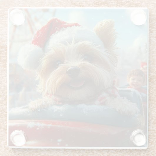 Biewer Terrier Dog Roller Untersetzer Weihnachten (Rückseite)