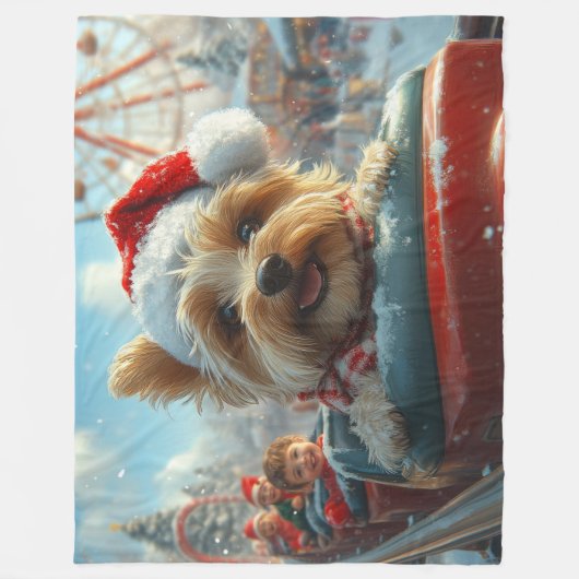 Biewer Terrier Dog Roller Untersetzer Weihnachten Fleecedecke (Vorderseite)