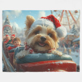 Biewer Terrier Dog Roller Untersetzer Weihnachten Fleecedecke (Vorderseite (Horizontal))