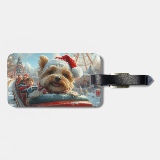 Biewer Terrier Dog Roller Untersetzer Weihnachten Gepäckanhänger (Rückseite horizontal)