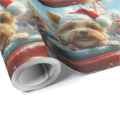 Biewer Terrier Dog Roller Untersetzer Weihnachten Geschenkpapier (Rolleneckpunkt)