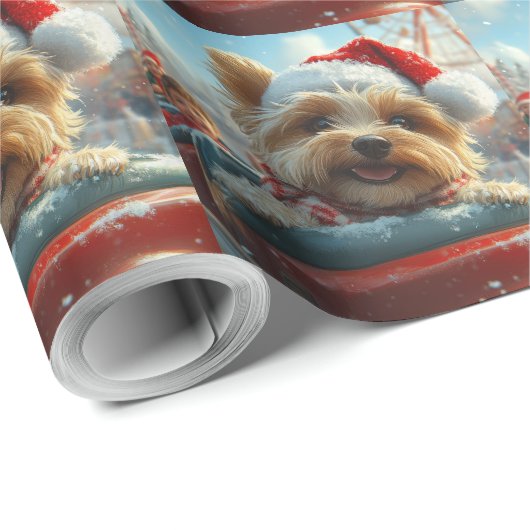 Biewer Terrier Dog Roller Untersetzer Weihnachten Geschenkpapier (Rolleneckpunkt)