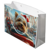 Biewer Terrier Dog Roller Untersetzer Weihnachten Große Geschenktüte (Rückseite Schrägansicht)