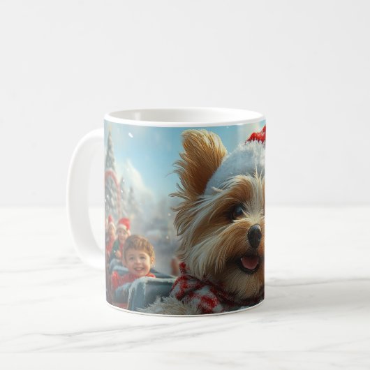Biewer Terrier Dog Roller Untersetzer Weihnachten Kaffeetasse (Vorderseite Links)