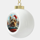 Biewer Terrier Dog Roller Untersetzer Weihnachten Keramik Kugel-Ornament (Rechts)
