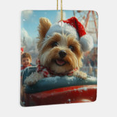Biewer Terrier Dog Roller Untersetzer Weihnachten Keramikornament (Rechts)