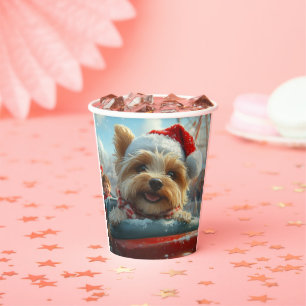 Biewer Terrier Dog Roller Untersetzer Weihnachten Pappbecher