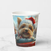 Biewer Terrier Dog Roller Untersetzer Weihnachten Pappbecher (Rückseite)
