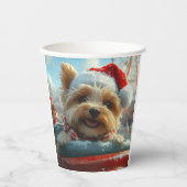 Biewer Terrier Dog Roller Untersetzer Weihnachten Pappbecher (Vorderseite)