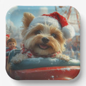Biewer Terrier Dog Roller Untersetzer Weihnachten Pappteller (Vorderseite)