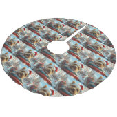 Biewer Terrier Dog Roller Untersetzer Weihnachten Polyester Weihnachtsbaumdecke (Schrägansicht)