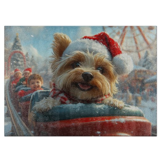 Biewer Terrier Dog Roller Untersetzer Weihnachten Schneidebrett (Vorderseite)