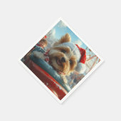 Biewer Terrier Dog Roller Untersetzer Weihnachten Serviette (Ecke)