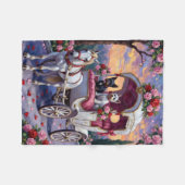 Biewer Terrier Dog Valentine's Day Fleecedecke (Vorderseite (Horizontal))