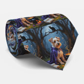 Biewer Terrier Dog Whimsical Halloween Malerei Krawatte (Gerollt)