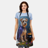 Biewer Terrier Dog Whimsical Halloween Malerei Schürze (Getragen)