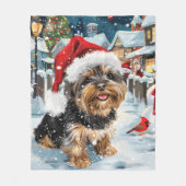 Biewer Terrier Dog Winter Wonderland Christmas Joy Fleecedecke (Vorderseite)
