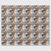 Biewer Terrier Dog Winter Wonderland Christmas Joy Geschenkpapier (Flach)