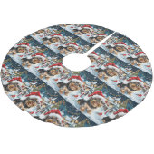 Biewer Terrier Dog Winter Wonderland Christmas Joy Polyester Weihnachtsbaumdecke (Schrägansicht)