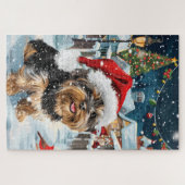 Biewer Terrier Dog Winter Wonderland Christmas Joy Puzzle (Horizontal)