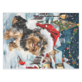 Biewer Terrier Dog Winter Wonderland Christmas Joy Tischdecke (Vorderseite (Horizontal))