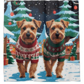 Biewer Terrier Dogs Christmas Snow Holiday Duschvorhang (Vorderseite)