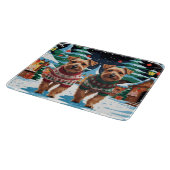 Biewer Terrier Dogs Christmas Snow Holiday Schneidebrett (Ecke)