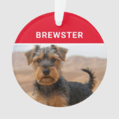 Biewer Terrier Dog's Name and Foto Christmas Ornament (Vorderseite)