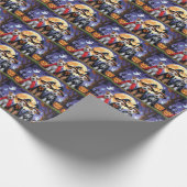 Biewer Terrier Dogs Pumpkin Halloween Funny Geschenkpapier (Ecke)