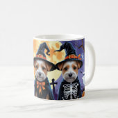 Biewer Terrier Dogs Pumpkin Halloween Funny Kaffeetasse (VorderseiteRechts)