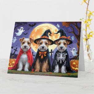 Biewer Terrier Dogs Pumpkin Halloween Funny Karte