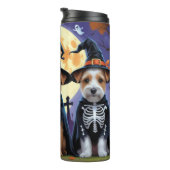 Biewer Terrier Dogs Pumpkin Halloween Funny Thermosbecher (Nach rechts gedreht)