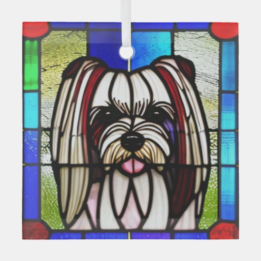 Biewer Terrier "Festes Glas" Ornament Aus Glas (Vorderseite)