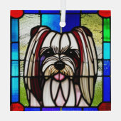 Biewer Terrier "Festes Glas" Ornament Aus Glas (Rückseite)