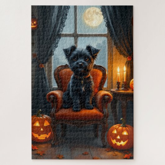 Biewer Terrier Gothic Victorian Halloween Kunst Puzzle (Vertikal)