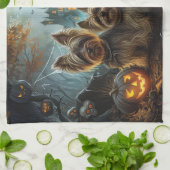 Biewer Terrier Halloween Night Doggy Delight Geschirrtuch (Gefaltet)