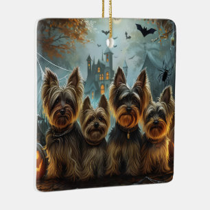 Biewer Terrier Halloween Night Doggy Delight Keramikornament