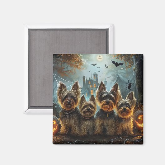 Biewer Terrier Halloween Night Doggy Delight Magnet (Vorderseite/Rückseite)