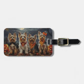 Biewer Terrier Halloween Spooky Gepäckanhänger (Vorderseite horizontal)