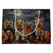 Biewer Terrier Halloween Spooky Große Geschenktüte (Vorderseite)