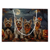 Biewer Terrier Halloween Spooky Große Geschenktüte (Rückseite)