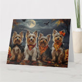 Biewer Terrier Halloween Spooky Karte (Vorderseite)
