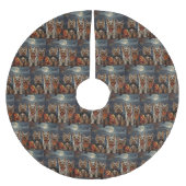 Biewer Terrier Halloween Spooky Polyester Weihnachtsbaumdecke (Vorderseite)